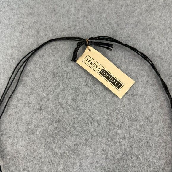 Teresa Goodall Vintage Resin Glass Bead Necklace Linen Cord Signed Boho Jewelry - Picture 2 of 12